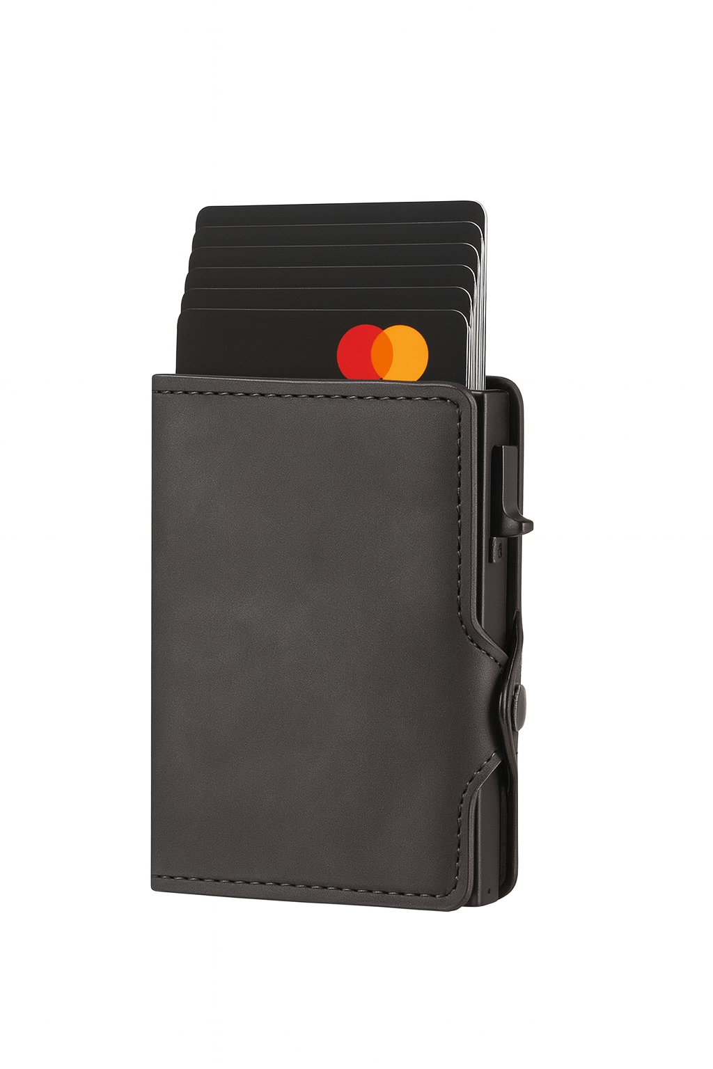 Charcoal Slim Wallet With Side-Access Card Holder