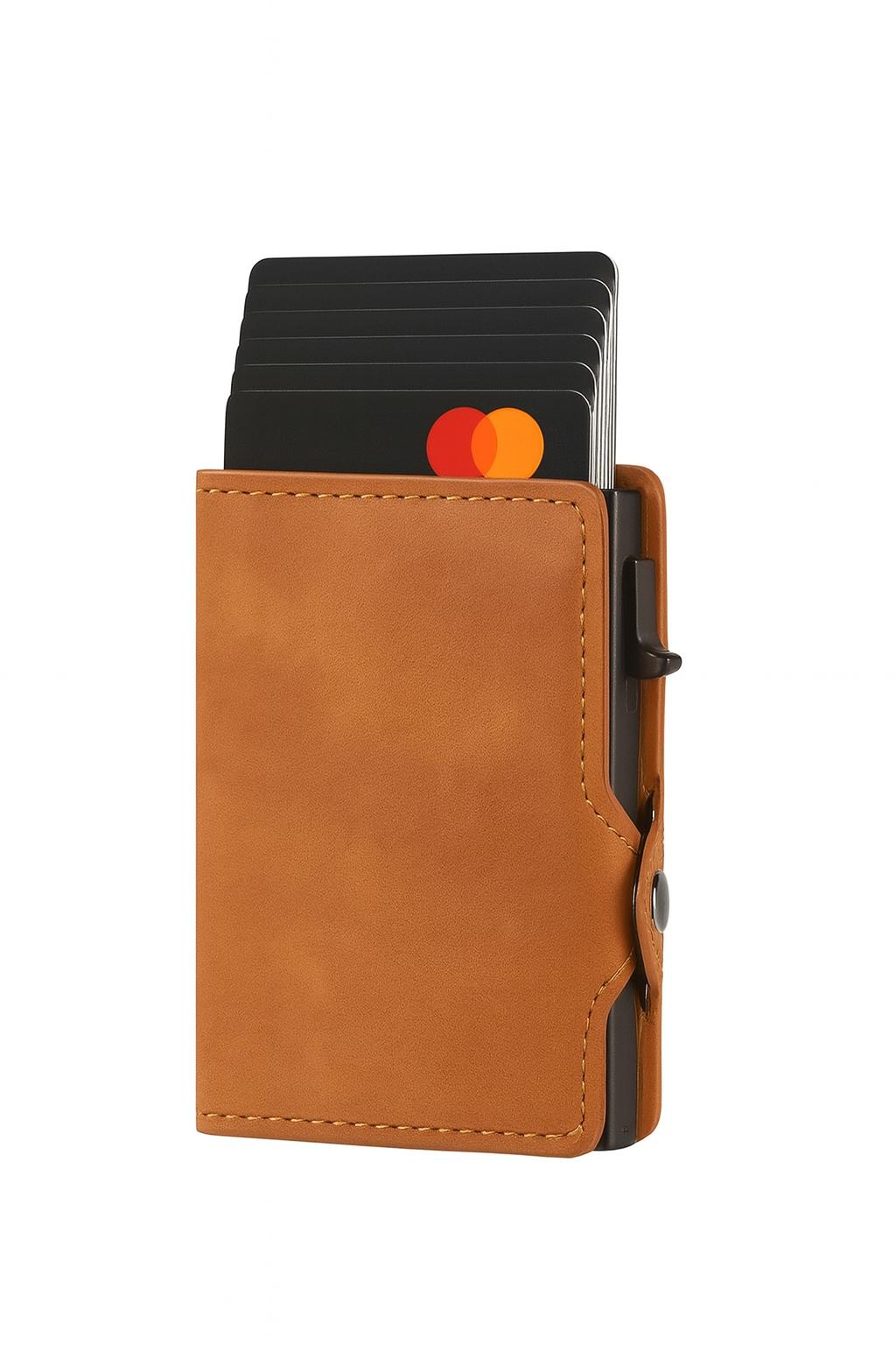 Light Tan Slim Wallet With Side-Access Card Holder